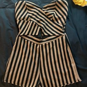 ROSE GOLD AND BLACK SPARKLY ROMPER